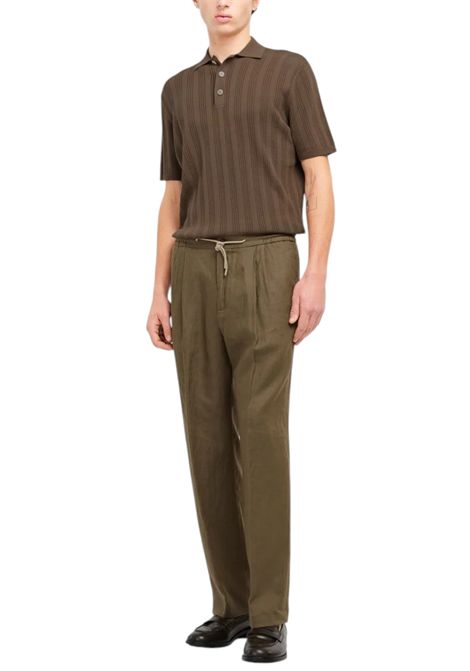 polo punto riga verticale traforato in cotone marrone MANUEL RITZ | Polo | 4032M505 26331129